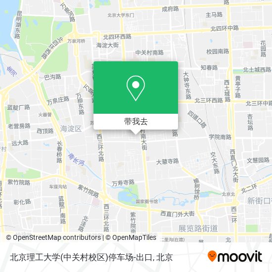 北京理工大学(中关村校区)停车场-出口地图