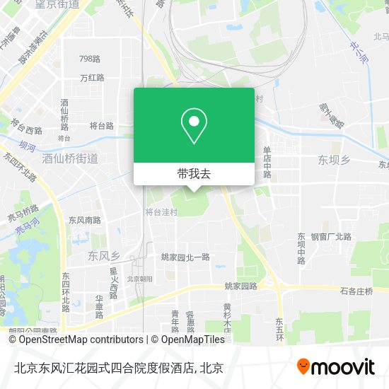 北京东风汇花园式四合院度假酒店地图