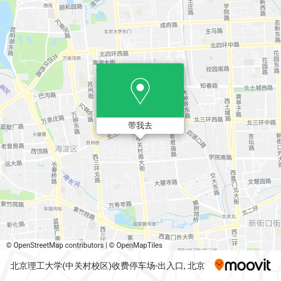 北京理工大学(中关村校区)收费停车场-出入口地图