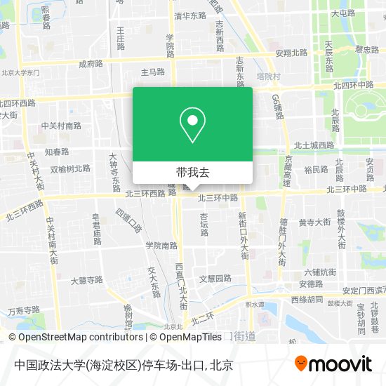 中国政法大学(海淀校区)停车场-出口地图