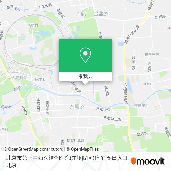 北京市第一中西医结合医院(东坝院区)停车场-出入口地图