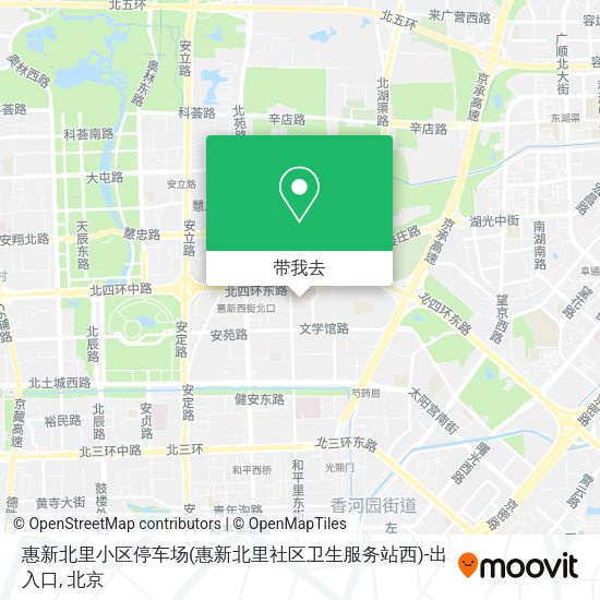 惠新北里小区停车场(惠新北里社区卫生服务站西)-出入口地图