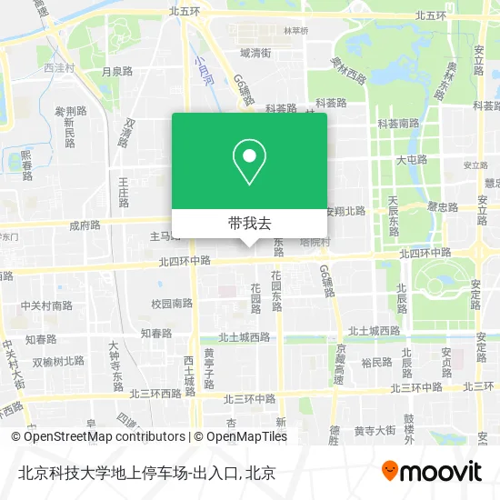 北京科技大学地上停车场-出入口地图