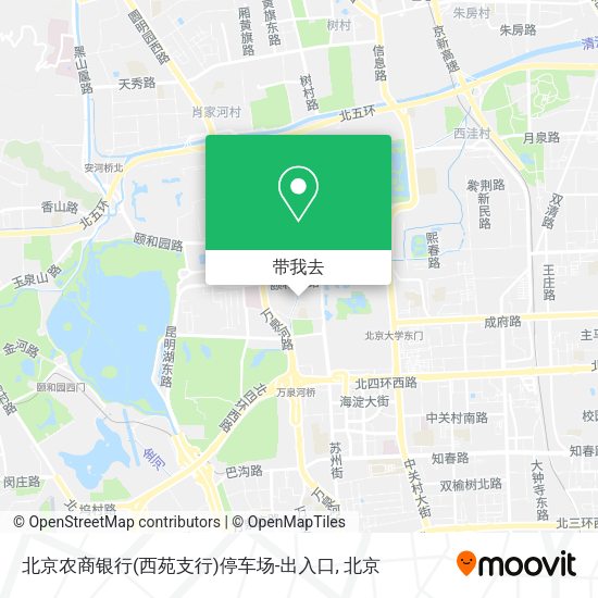 北京农商银行(西苑支行)停车场-出入口地图