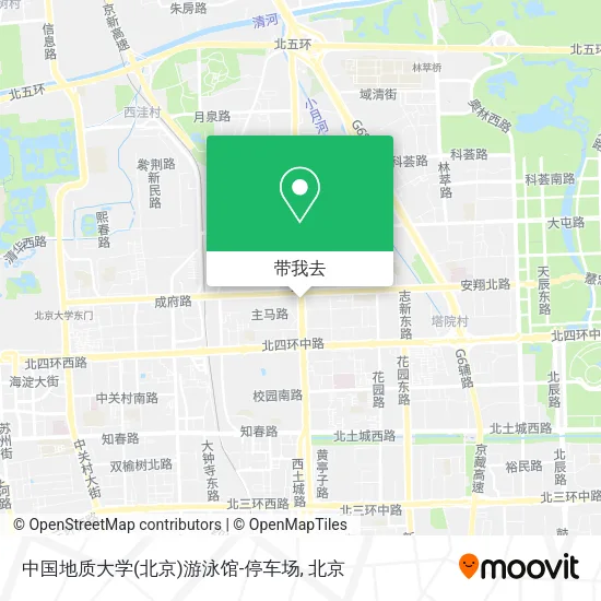 中国地质大学(北京)游泳馆-停车场地图