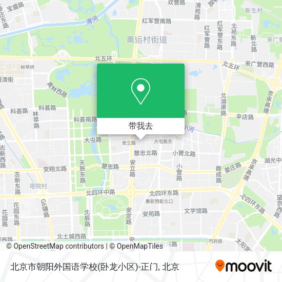 北京市朝阳外国语学校(卧龙小区)-正门地图