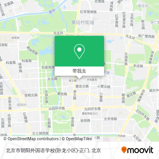 北京市朝阳外国语学校(卧龙小区)-正门地图
