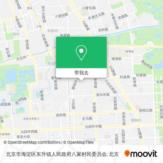 北京市海淀区东升镇人民政府八家村民委员会地图