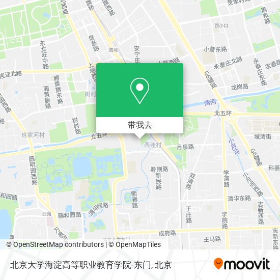 北京大学海淀高等职业教育学院-东门地图