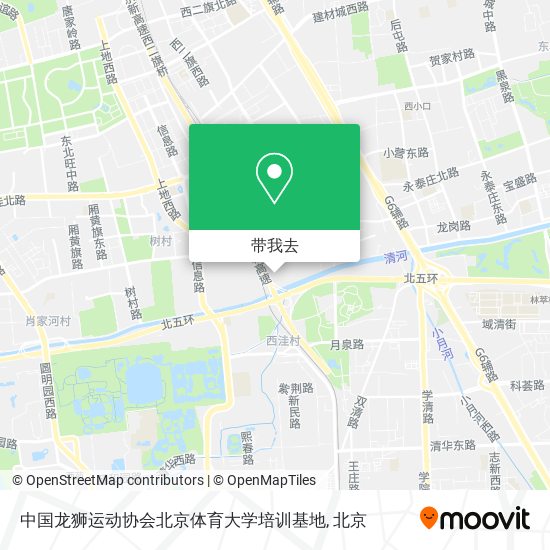中国龙狮运动协会北京体育大学培训基地地图