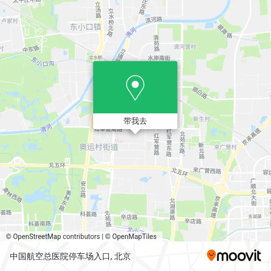 中国航空总医院停车场入口地图