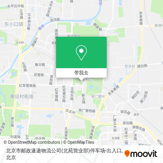 北京市邮政速递物流公司(北苑营业部)停车场-出入口地图