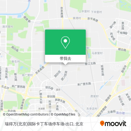 瑞得万(北京)国际卡丁车场停车场-出口地图