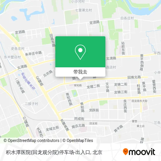 积水潭医院(回龙观分院)停车场-出入口地图