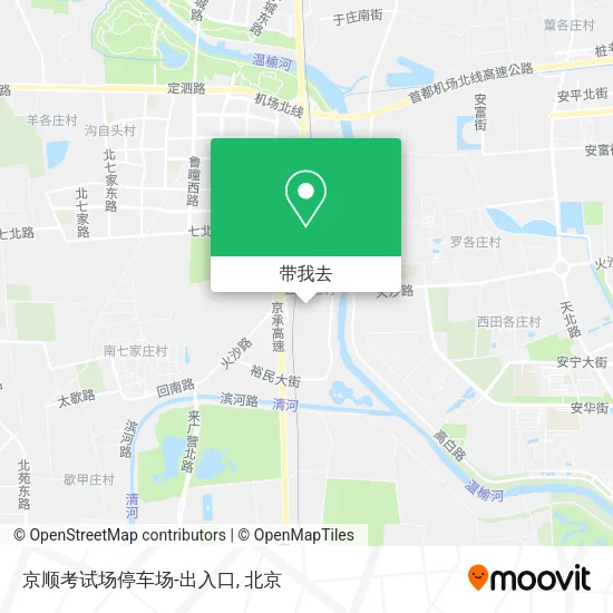 京顺考试场停车场-出入口地图