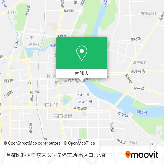 首都医科大学燕京医学院停车场-出入口地图
