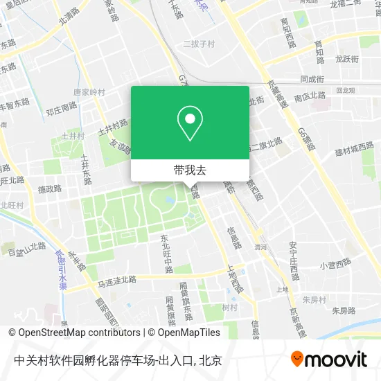 中关村软件园孵化器停车场-出入口地图