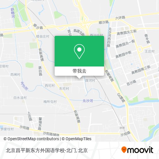 北京昌平新东方外国语学校-北门地图