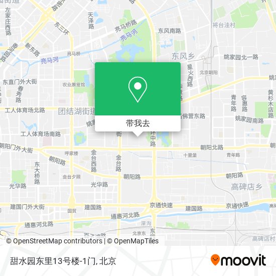甜水园东里13号楼-1门地图