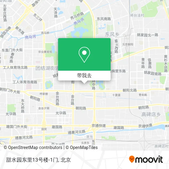 甜水园东里13号楼-1门地图