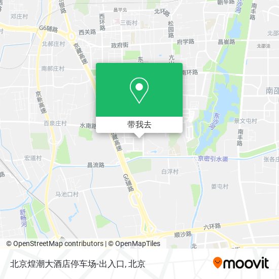 北京煌潮大酒店停车场-出入口地图