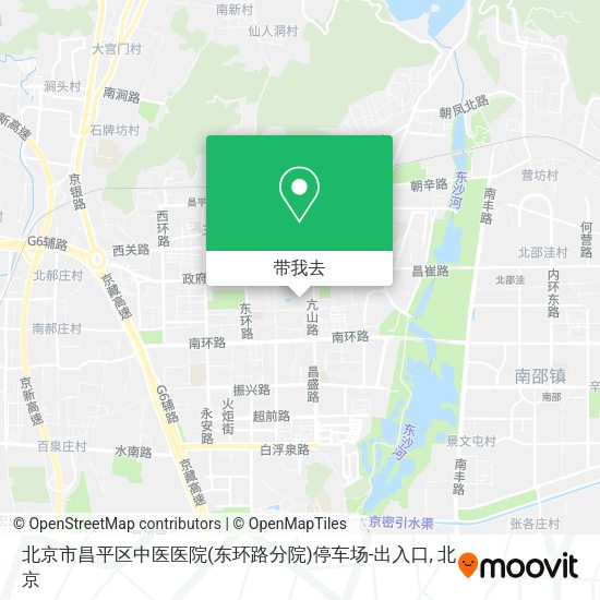 北京市昌平区中医医院(东环路分院)停车场-出入口地图