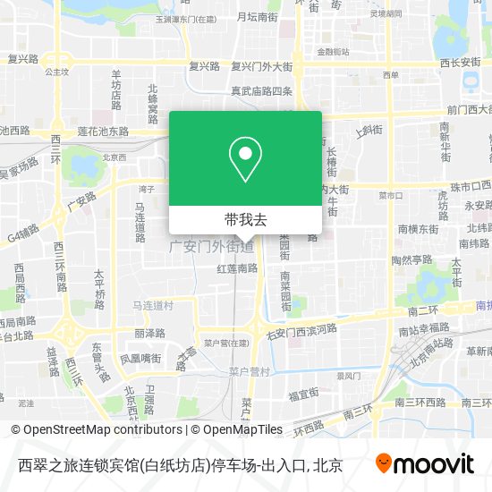 西翠之旅连锁宾馆(白纸坊店)停车场-出入口地图