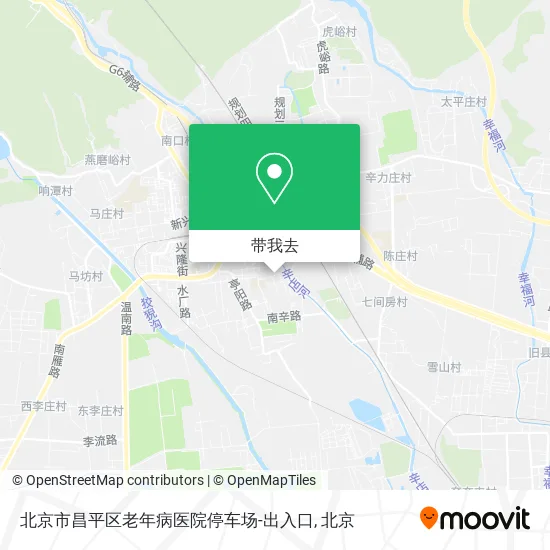 北京市昌平区老年病医院停车场-出入口地图