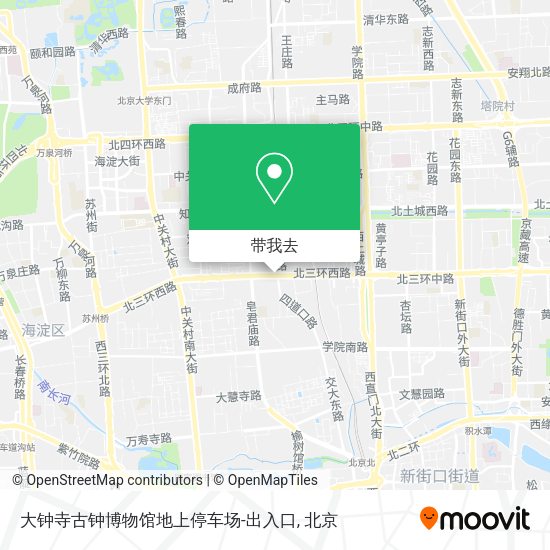 大钟寺古钟博物馆地上停车场-出入口地图