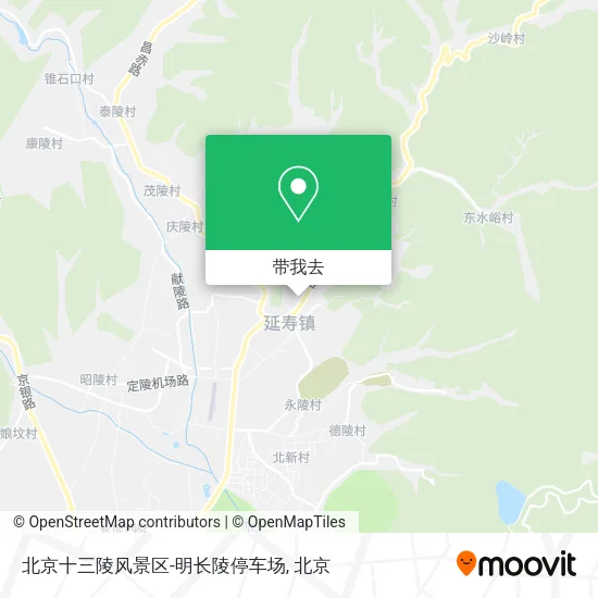 北京十三陵风景区-明长陵停车场地图