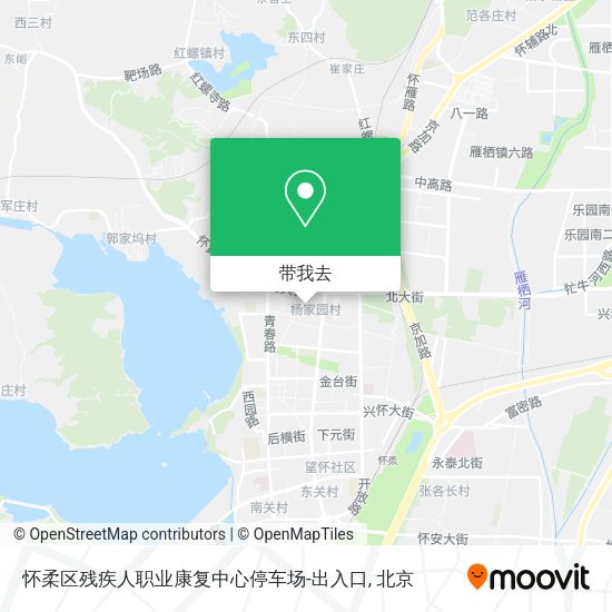 怀柔区残疾人职业康复中心停车场-出入口地图