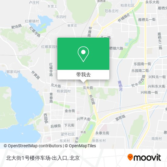 北大街1号楼停车场-出入口地图