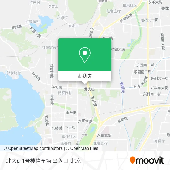 北大街1号楼停车场-出入口地图