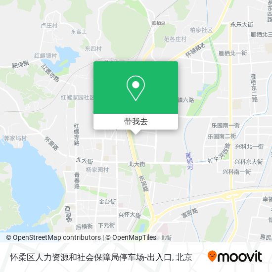 怀柔区人力资源和社会保障局停车场-出入口地图