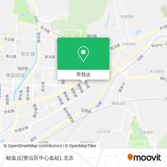 献血点(密云区中心血站)地图
