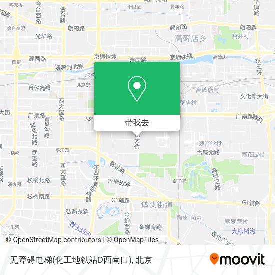 无障碍电梯(化工地铁站D西南口)地图