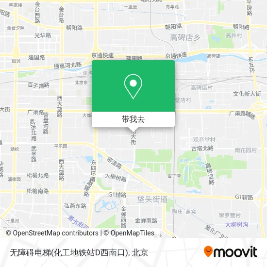 无障碍电梯(化工地铁站D西南口)地图