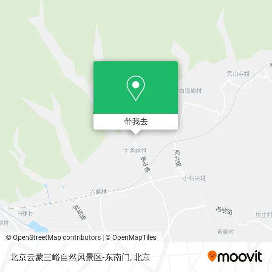 北京云蒙三峪自然风景区-东南门地图