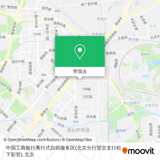 中国工商银行离行式自助服务区(北京分行望京支行松下彩管)地图