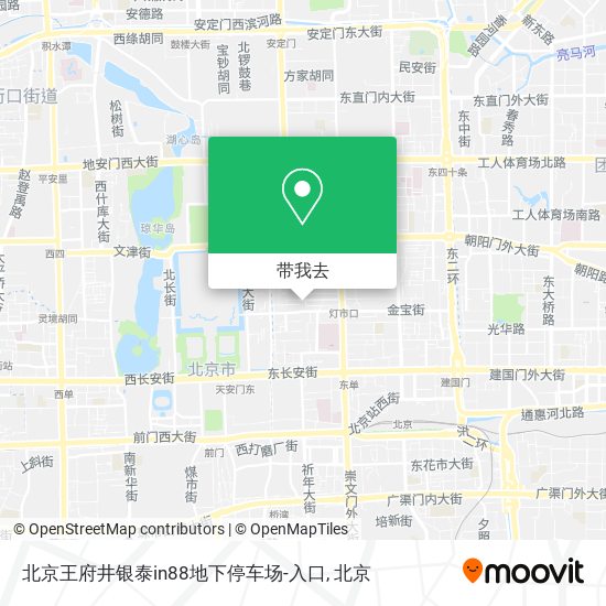 北京王府井银泰in88地下停车场-入口地图
