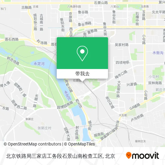 北京铁路局三家店工务段石景山南检查工区地图