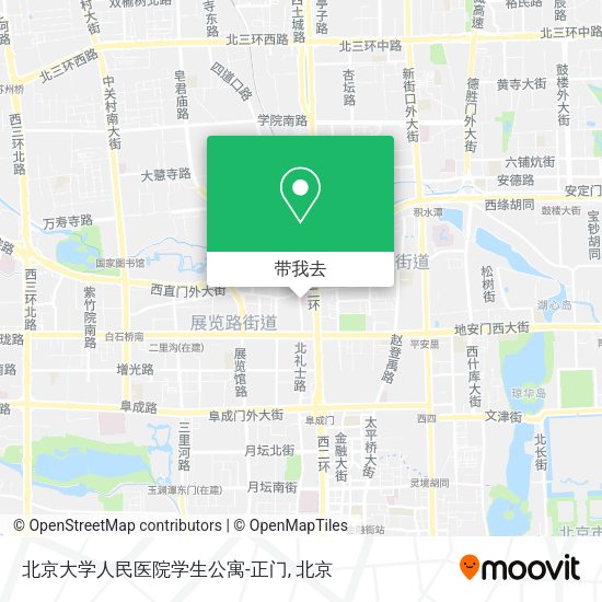 北京大学人民医院学生公寓-正门地图
