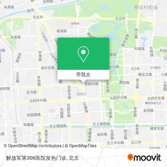 解放军第306医院发热门诊地图