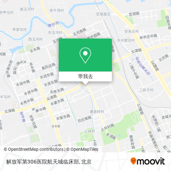 解放军第306医院航天城临床部地图