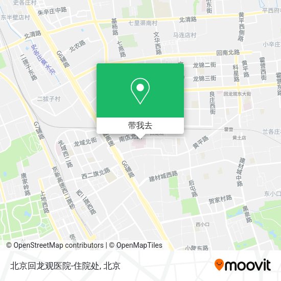 北京回龙观医院-住院处地图
