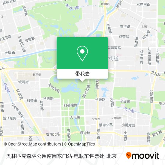 奥林匹克森林公园南园东门站-电瓶车售票处地图