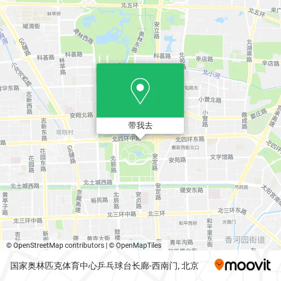 国家奥林匹克体育中心乒乓球台长廊-西南门地图