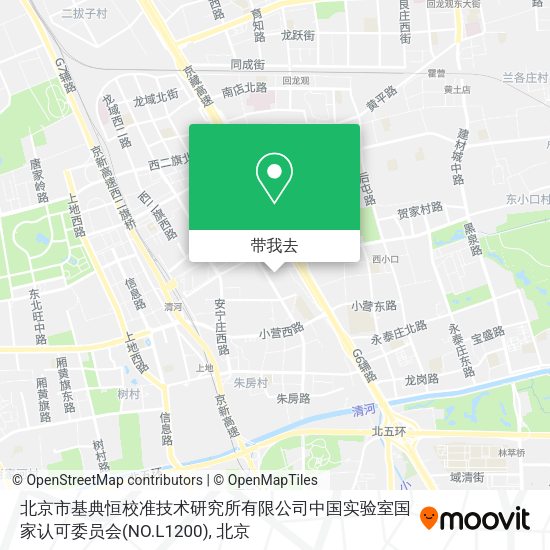北京市基典恒校准技术研究所有限公司中国实验室国家认可委员会(NO.L1200)地图