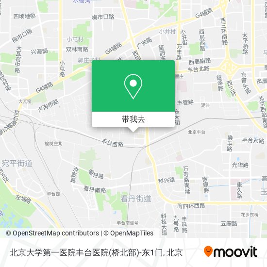 北京大学第一医院丰台医院(桥北部)-东1门地图