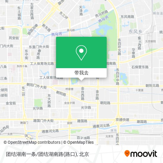 团结湖南一条/团结湖南路(路口)地图